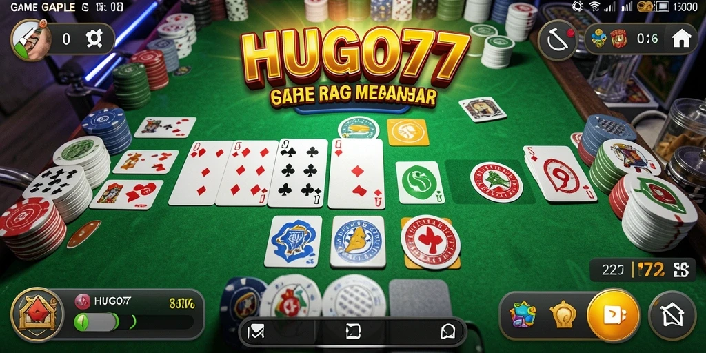 Screenshot HUGO77 menampilkan permainan Gaple yang seru.