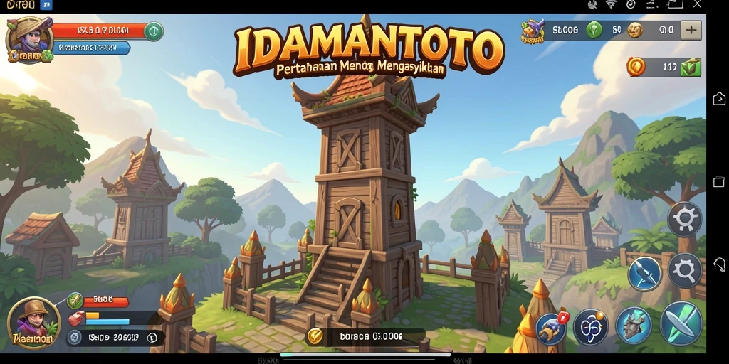 Tampilan gameplay seru dari IDAMANTOTO Tower Defense.