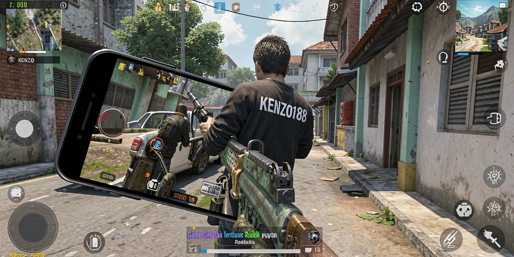 Tampilan gameplay <strong>KENZO188</strong> dengan interaksi realistik yang mendetail.