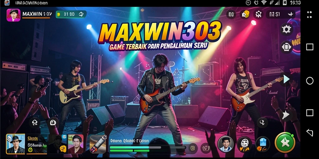 Screenshot gameplay MAXWIN303 menunjukkan interaksi seru dengan musik.