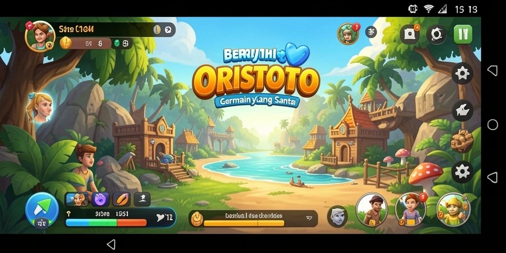 Tangkapan layar gameplay ORISTOTO yang penuh warna dan menyenangkan.