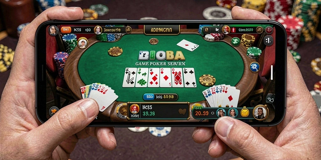 Screenshot gameplay RK55 menunjukkan pengalaman bermain Poker yang seru.